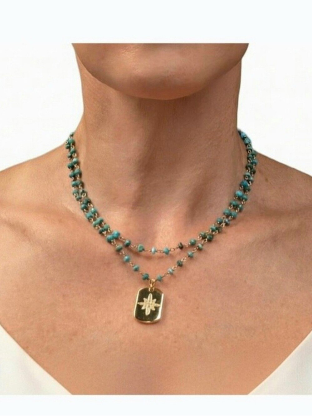 RACHEL REINHARDT NEW YORK Turquoise Star Pendant Necklace